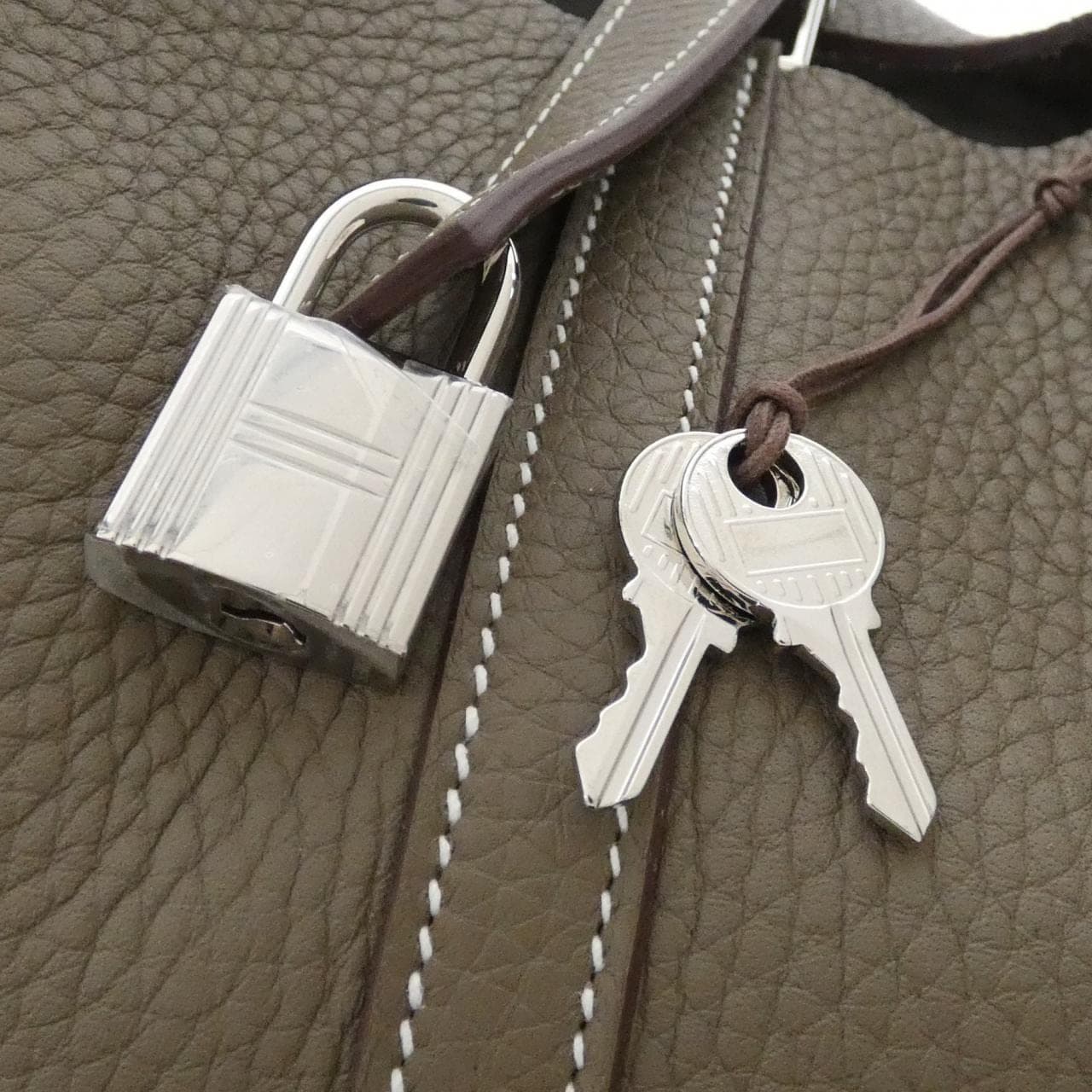 HERMES Picotin 060991CK Handbag Clemence