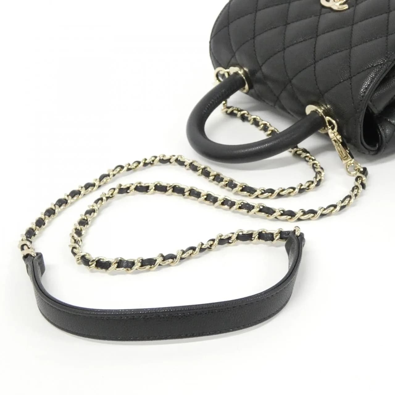 CHANEL Coco Handle AS2215 Handbag Grained Calfskin