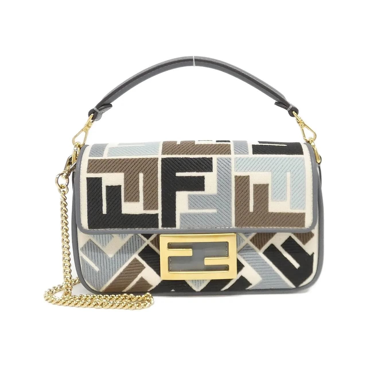 FENDI Baguette 8BS017 ARC2 Handbag Canvas